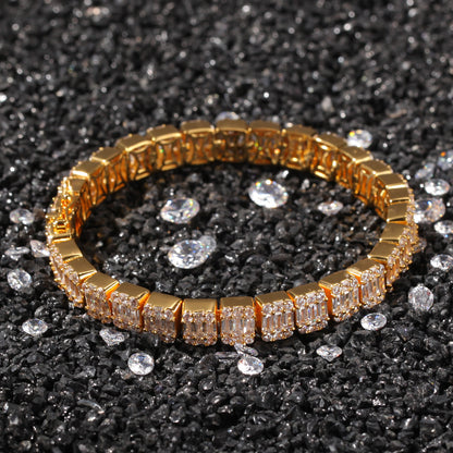 Hiphop Bracelet with Square Zirconia Design