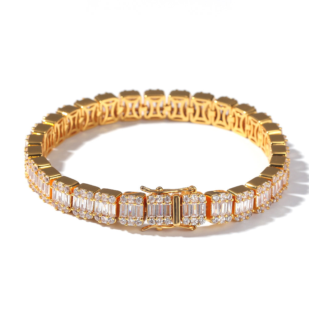 Hiphop Bracelet with Square Zirconia Design