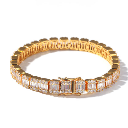 Hiphop Bracelet with Square Zirconia Design