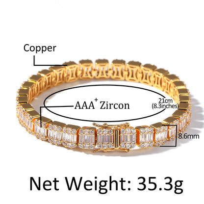 Hiphop Bracelet with Square Zirconia Design