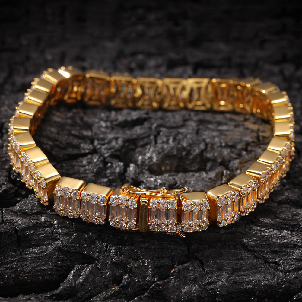 Hiphop Bracelet with Square Zirconia Design