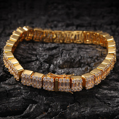 Hiphop Bracelet with Square Zirconia Design