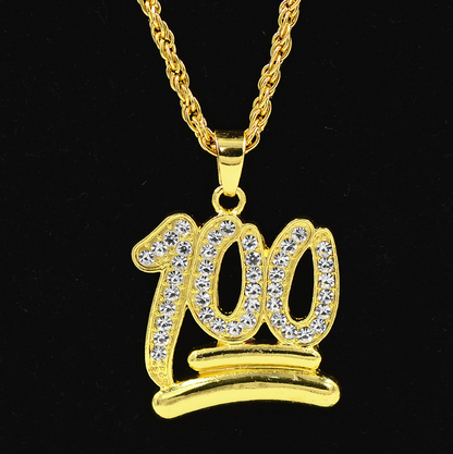 Simple Hiphop Alloy Pendant with Rhinestones