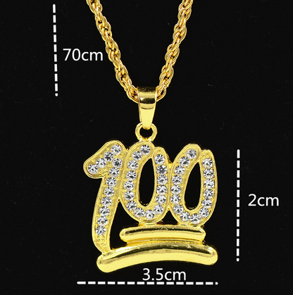 Simple Hiphop Alloy Pendant with Rhinestones