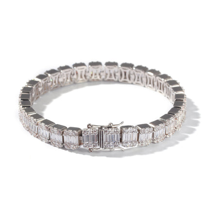 Hiphop Bracelet with Square Zirconia Design