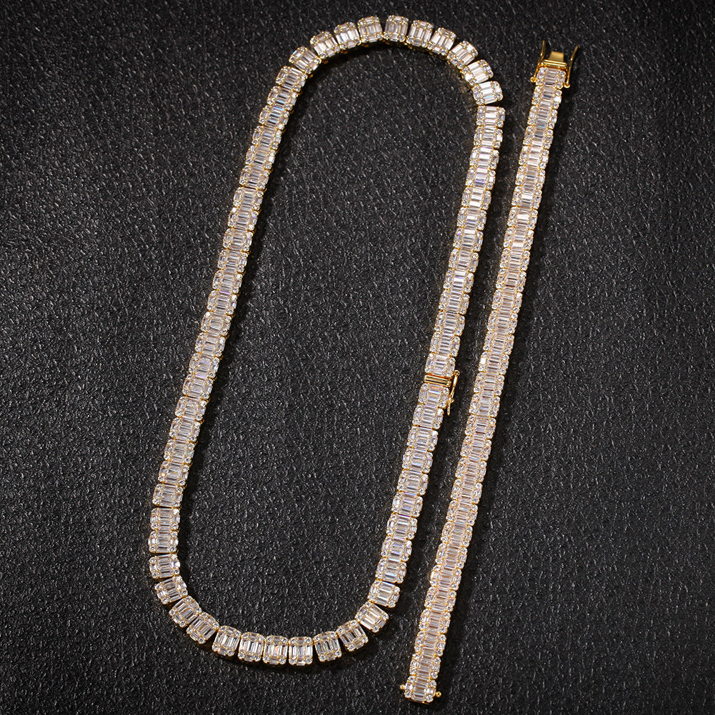 Hiphop Bracelet with Square Zirconia Design