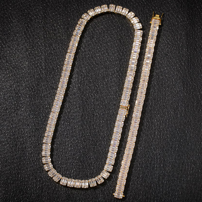 Hiphop Bracelet with Square Zirconia Design