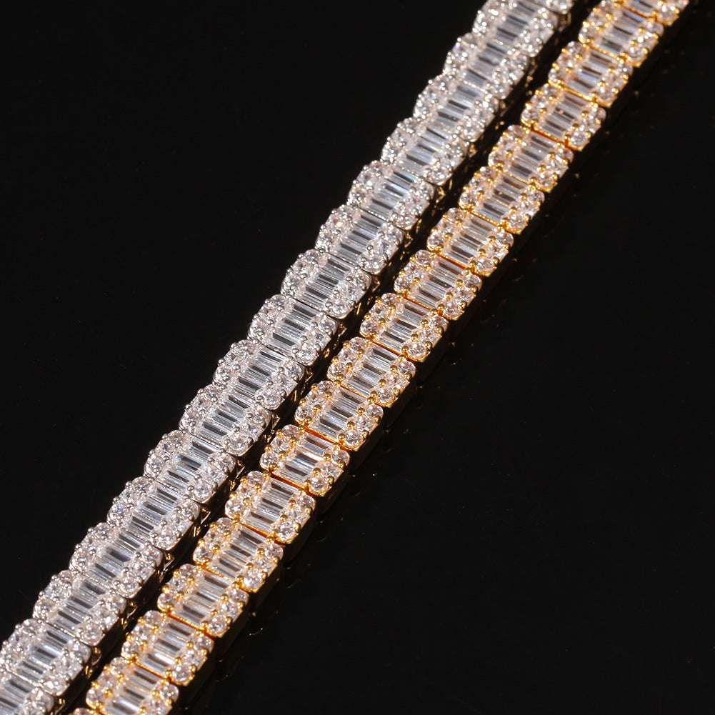 Hiphop Bracelet with Square Zirconia Design